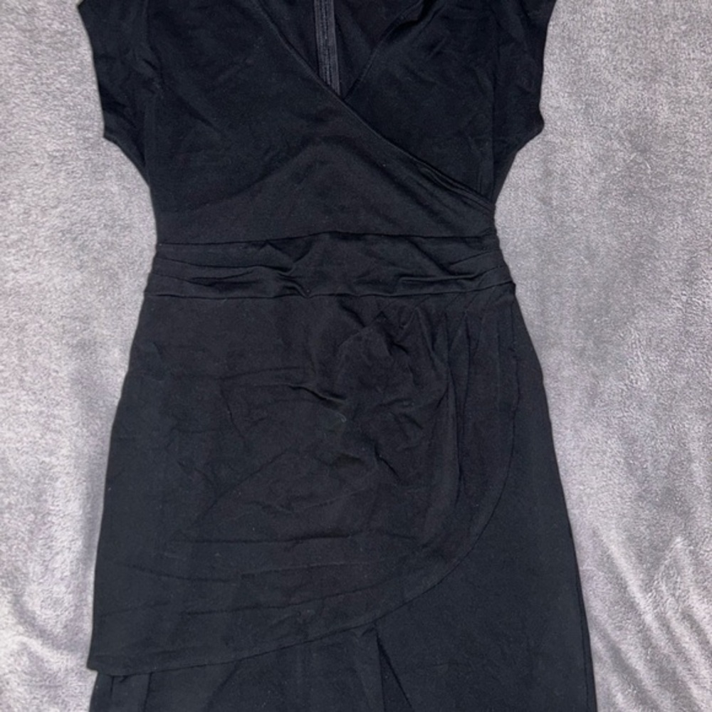 Christian Siriano Elegant Black Wrap Dress